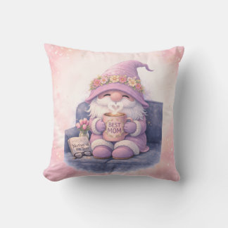 Best Mum Gnome Throw Pillow 16x16