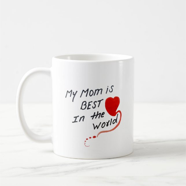 best mum happy mother's day simple handwritten  coffee mug (Left)