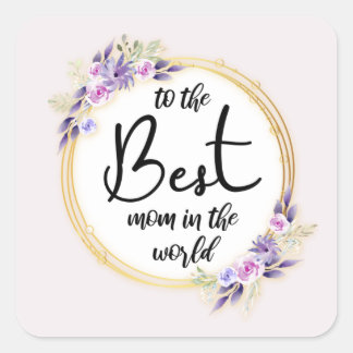 Best Mum Happy Mother's Day Square Sticker