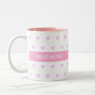 Best Mum Hearts on White Two-Tone Coffee Mug