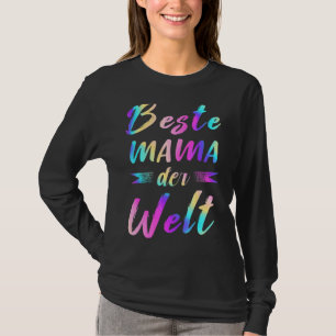 Best Mum In German For Mother's Day Colourful Rain T-Shirt