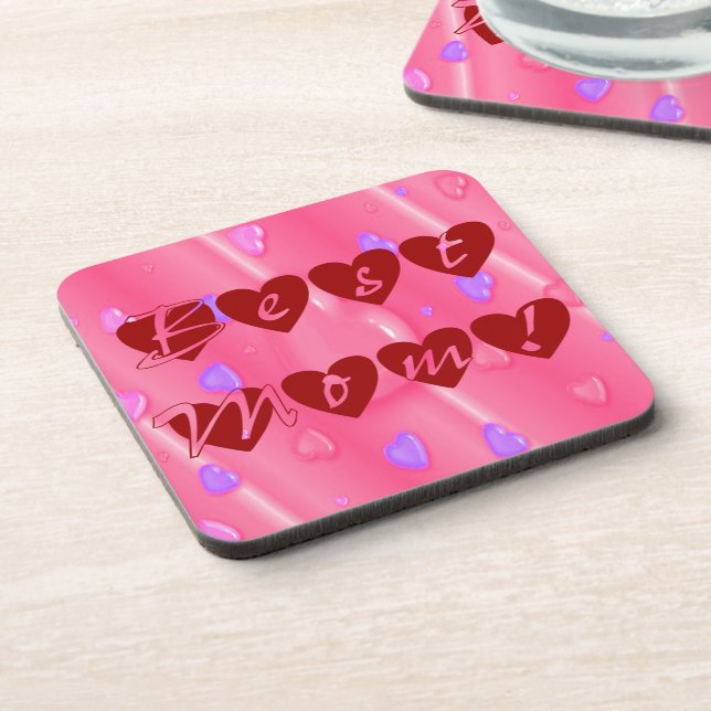 Best Mum in Hearts Coaster (Left Side)
