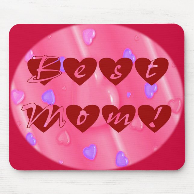Best Mum in Hearts Mouse Mat (Front)