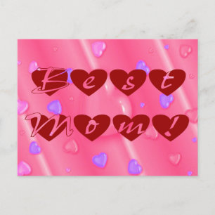 Best Mum in Hearts Postcard