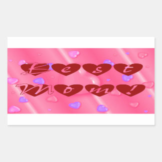 Best Mum in Hearts Rectangular Sticker