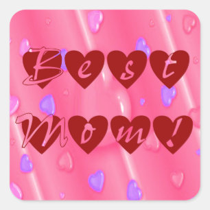 Best Mum in Hearts Square Sticker