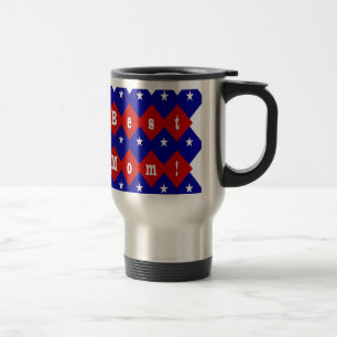 Best Mum in Patriotic Diamond Shape Travel Mug