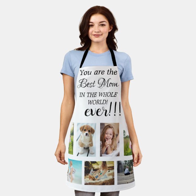 Best Mum In The Whole World Photo Collage Apron (Worn)
