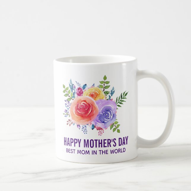 Best Mum in the World Mother's Day Roses Coffee Mug (Right)