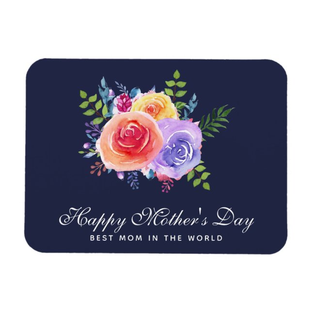 Best Mum in the World Mother's Day Roses Magnet (Horizontal)