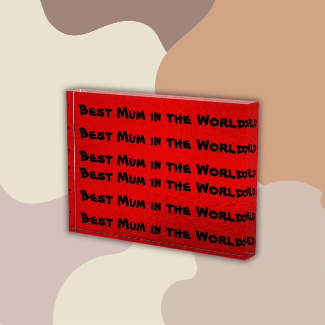 Best Mum in the World Red & Black | Photo Block (Creator Uploaded)