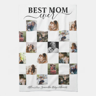 Best Mum Keepsake Black & White Insta Photo Tea Towel