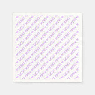 Best Mum Lilac on White Paper Napkin