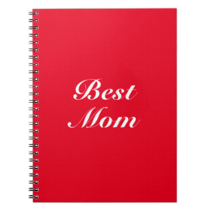 Best Mum, Mother, Mother's day, red white Notebook