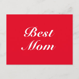 Best Mum, Mother, Mother's day, red white Postcard