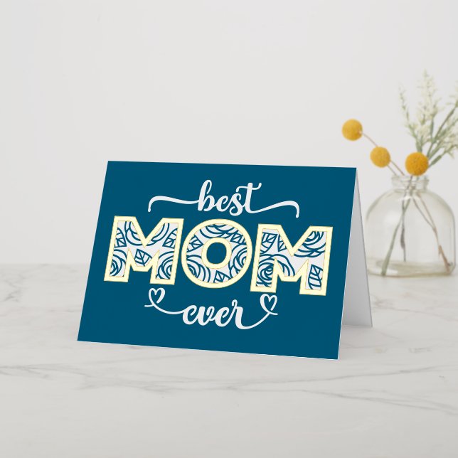 Best Mum Mother's Day Foil Holiday Card (Gold Flower)