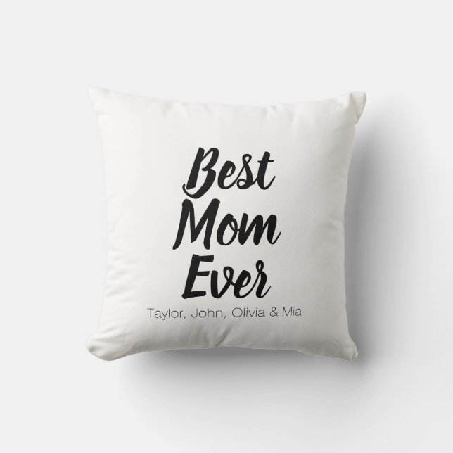 Best Mum, Mother's Day, Mother custom kids names Cushion (Front)