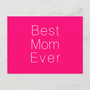 Best Mum, Mother's Day, Mother minimalist fuchsia Postcard