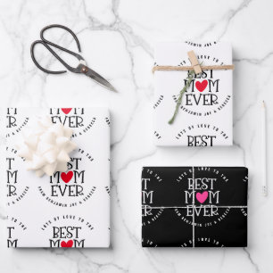 Best Mum Mum Ever Custom Black White Wrapping Paper Sheet