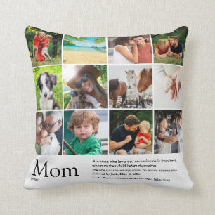 Best Mum, Mum, Mama Definition 12 Photo Collage Cushion
