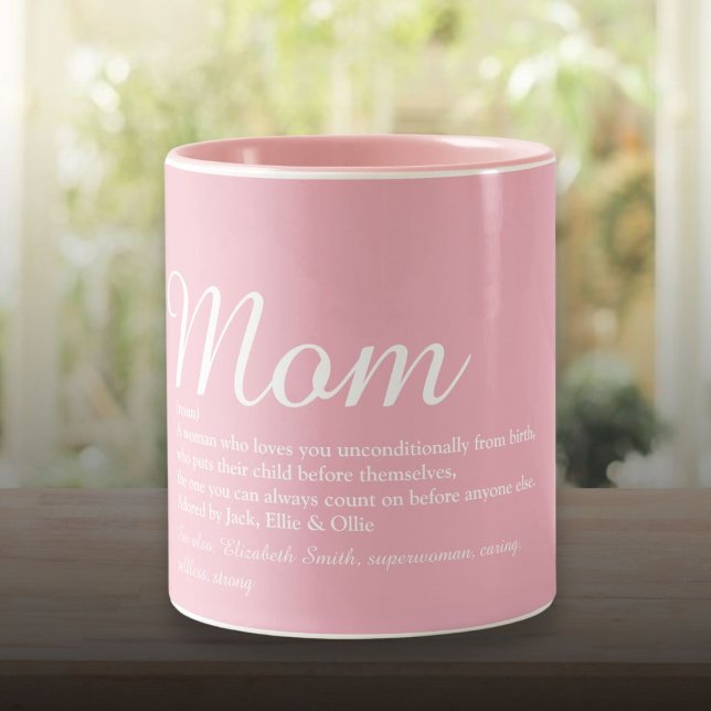 Best Mum Mum Mother Definition Script Pink Two-Tone Coffee Mug (Best Mom Mum Mother Definition Script Pink Two-Tone Coffee Mug)