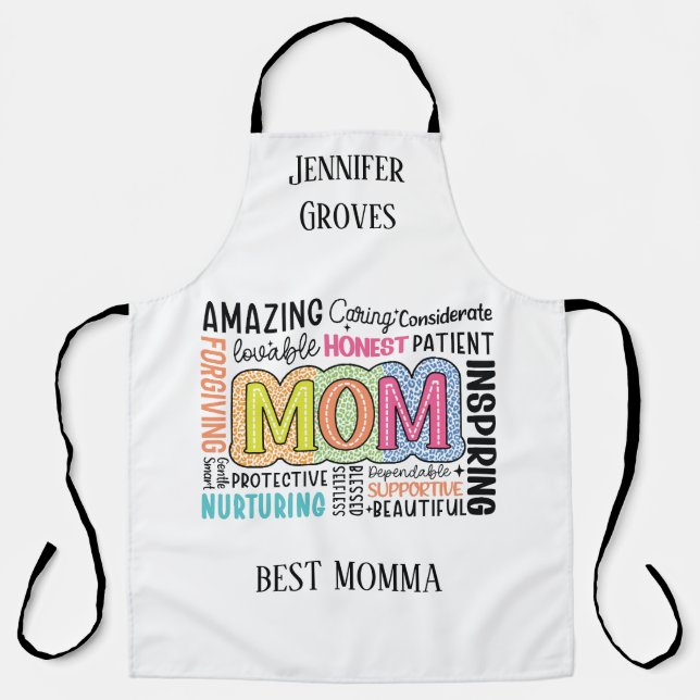 Best Mum Nurturing Inspiring Personalised Apron (Front)