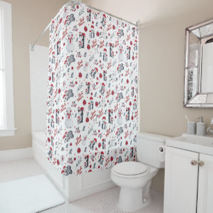 Best Mum Penguin Christmas pattern Shower Curtain