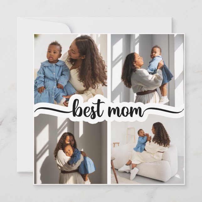 Best Mum Personalised 4 Photo Collage (Front)