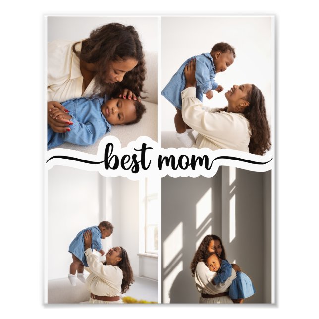 Best Mum Personalised 4 Photo Collage (Front)