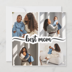 Best Mum Personalised 4 Photo Collage Announcement