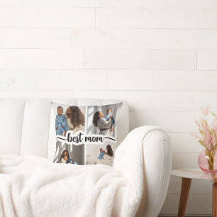 Best Mum Personalised 4 Photo Collage Cushion