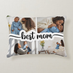 Best Mum Personalised 4 Photo Collage Decorative Cushion