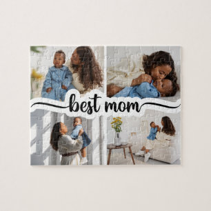 Best Mum Personalised 4 Photo Collage Jigsaw Puzzle