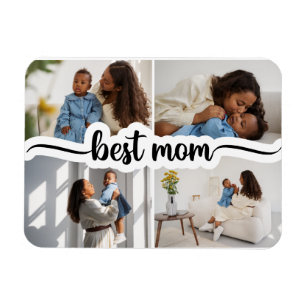 Best Mum Personalised 4 Photo Collage Magnet