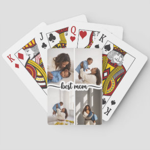 Best Mum Personalised 4 Photo Collage Playing Cards
