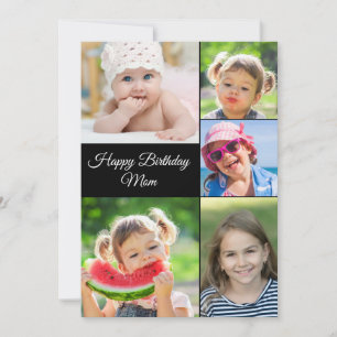 Best Mum Photo Collage Birthday Flat Card