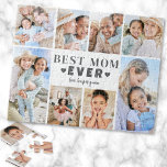 Best Mum Photo Collage Jigsaw Puzzle<br><div class="desc">Personalised "Best Mum Ever" Jigsaw Puzzle with Photo Collage. This fun and stylish jigsaw puzzle is a sweet way to showcase cherished memories. The design features space for eight photos, arranged in a border around the edge while keeping the focus on the meaningful text in the centre. At the centre,...</div>