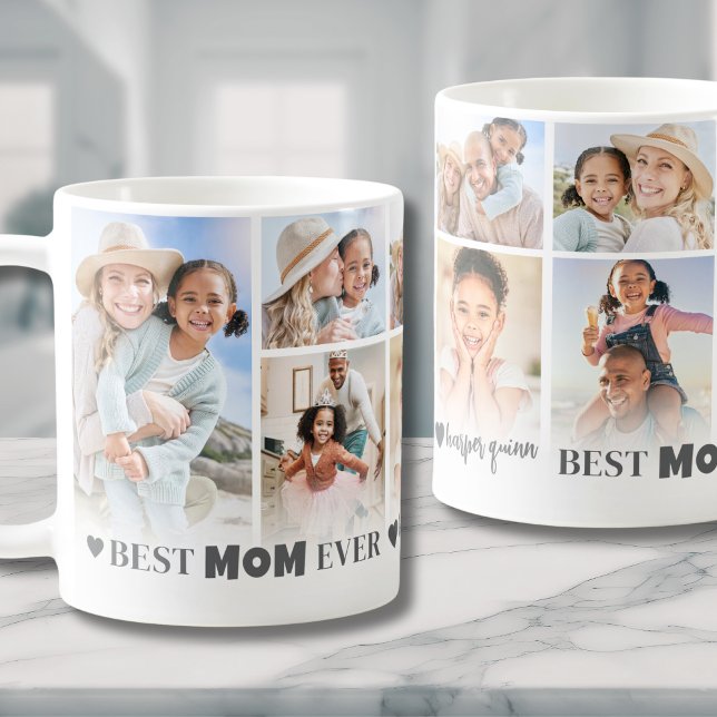 Best Mum Photo Collage Mother Coffee Mug (Best Mom Ever 8 Photo Collage Mothers Day Coffee Mug)