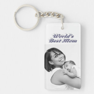 Best Mum photo grey text  Key Ring