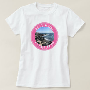 Best Mum Photo of Atlantic Ocean Pink Sea Lovers T-Shirt