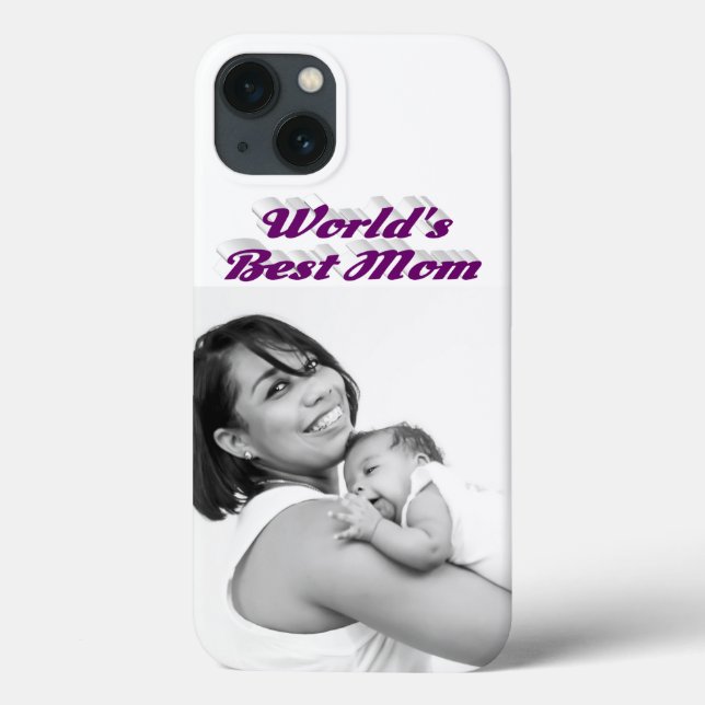 Best Mum photo purple text Case-Mate iPhone Case (Back)