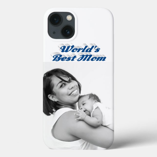 Best Mum photo sea blue text Case-Mate iPhone Case (Back)