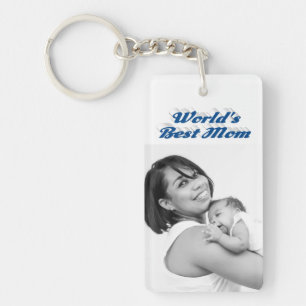 Best Mum photo sea blue text   Key Ring