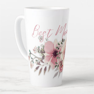 Best Mum Pink Flowers Latte Mug