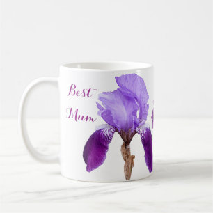 Best Mum pretty purple iris floral stylish chic Coffee Mug