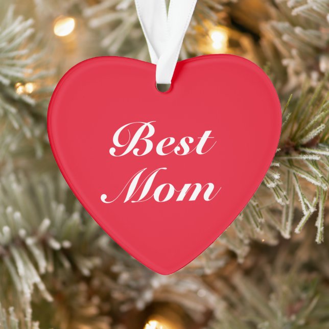 Best Mum red classic script elegant cute heart Ornament (Tree)