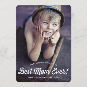 Best Mum   Retro Calligraphy Mother's Day Card