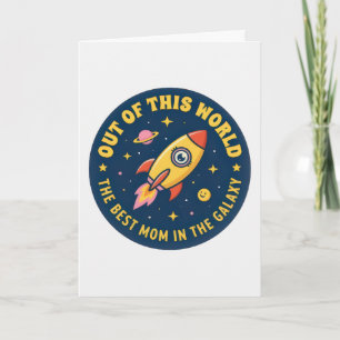 Best Mum Rocket Ship Mummy Birthday Mother's Day Card