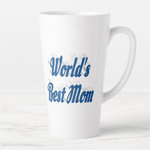 Best Mum sea blue text Latte Mug