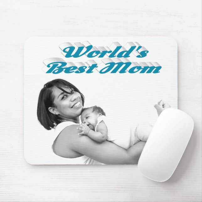 Best Mum sky blue photo  Mouse Mat (With Mouse)
